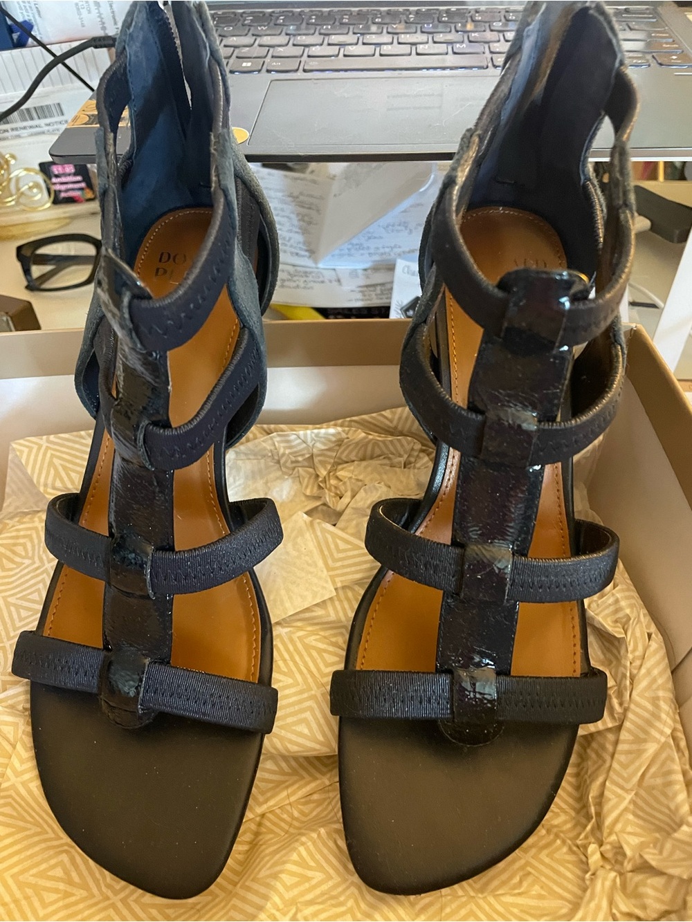 Donald J. Pliner Navy Strappy Gladiator Sandals